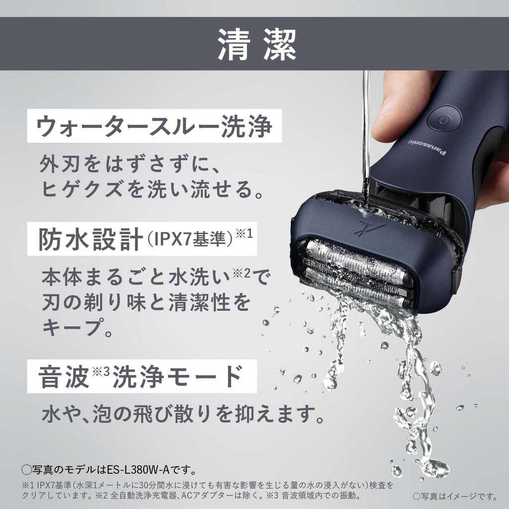Panasonic Lamdash 3-Blade Electric Men's Razor Fully Automatic Cleaning and Charging System Silver