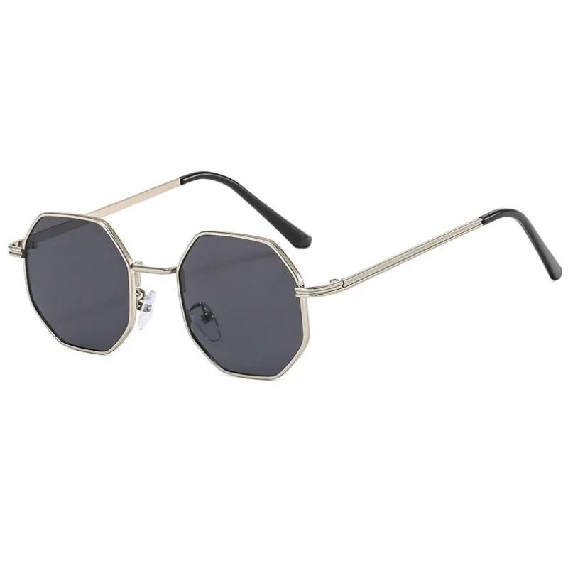 New Style Fashion Style Women's Sun Glasses Metal Material Polygonal Glasses Frame Sun Glasses Neutral Fashion Style Outdoor Driving Use Travel UV