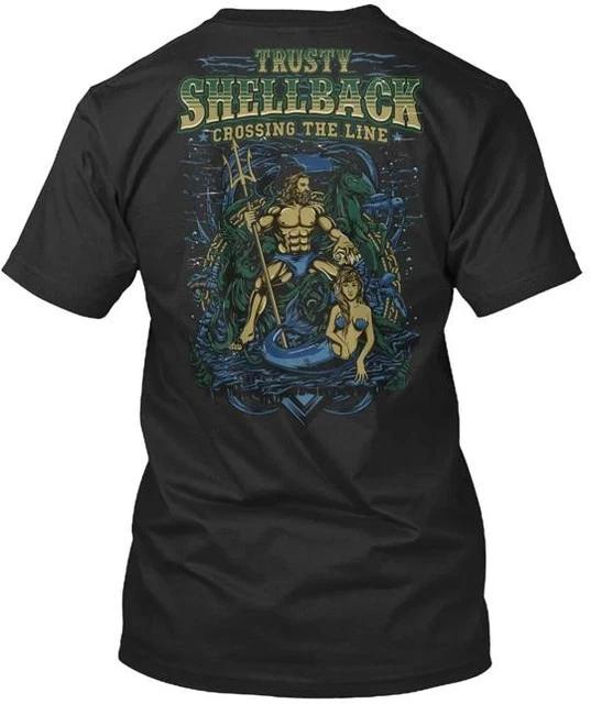 RARE! Trusty Shellback - Crossing the Line Tee On Back T-Shirt XL