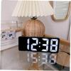 Multifunctional LED digital display alarm clock rectangular mirror clock desktop temperature, voice control, brightness adjustme