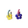 Creative Design Fashion Multicolour Contrast Dissymmetry Hoop Earrings for Women Cute Charm Summer Korea Earring Jewelry Gift