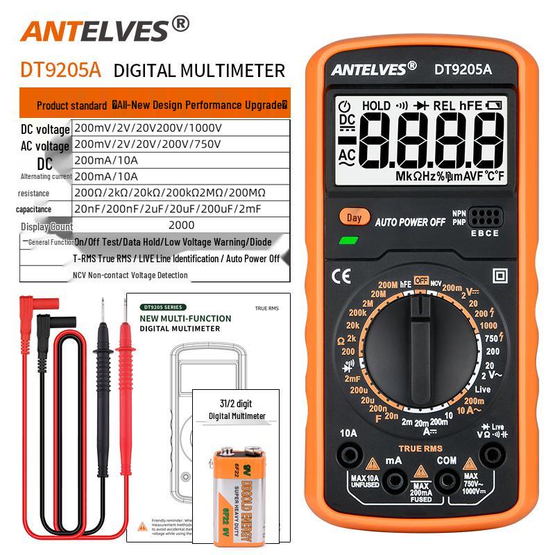 DT920 High-Precision Digital Multimeter with Smart Anti-Burn Feature for Electricians