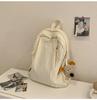 Schoolbag Korean ins Lazy Wind School Bag Female Solid Color Versatile Travel Lightweight Backpack College Student Class Leisure Backpack