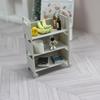 1 Piece 1:12 Dollhouse Mini Trolley Cart With Wheels For Dining Room Storage Display Shelf Bookshelf Furniture Model Decor