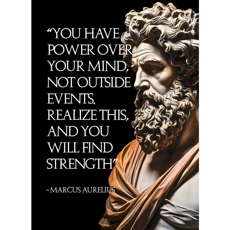 Marcus Aurelius Stoicism Inspirational Quote Posters and Prints Canvas Painting Wall Art Picture for Room Home Office Decor