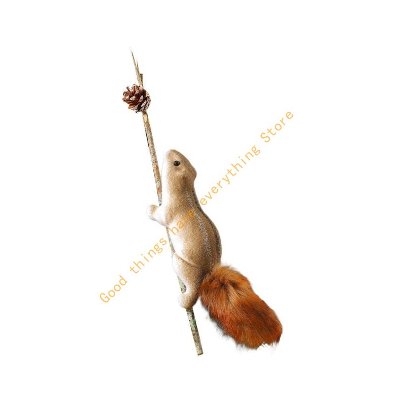 Christmas Tree Squirrel Hanging Ornament Artificial Squirrel Decoration For Christmas Tree Door Mantel Window Display 55KF