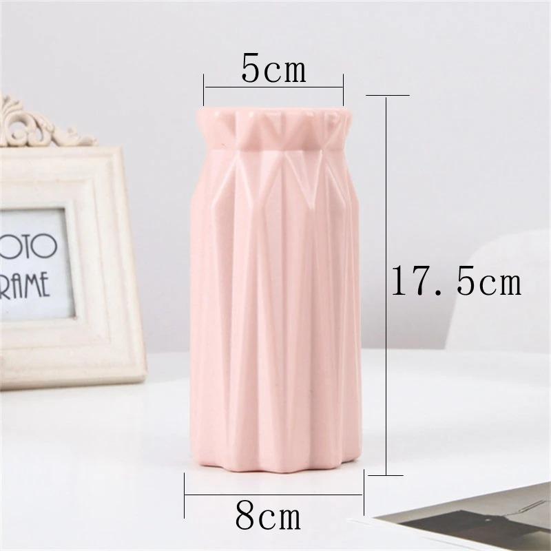 1PCS Plastic Vase Home for Decoration White Imitation Ceramic Flower Pot Plants Basket Nordic Wedding Decorative Dining Bedroom