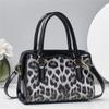 A Retro Shiny Leather Leopard Print Single-shoulder Bag for Women