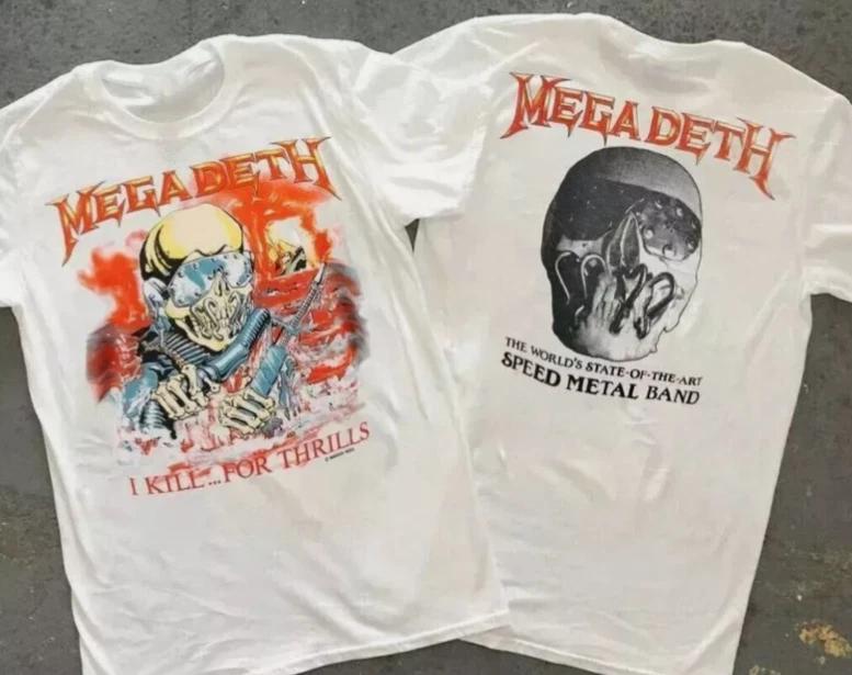 

Megadeth 1988 I Kill…For Thrill T-Shirt Metal Thrash Band Graphic Tee S-5XL 4XL