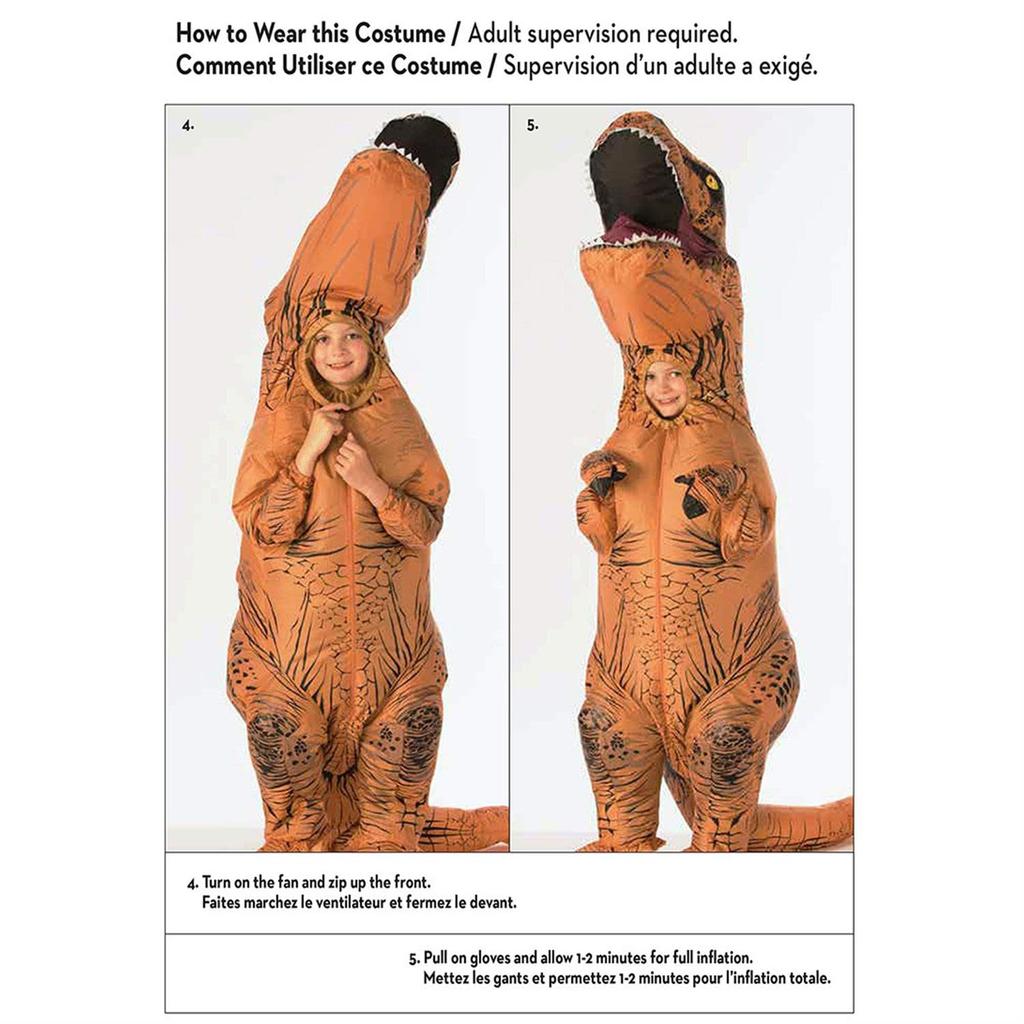 Mskikefly Inflatable Tyrannosaurus Rex Dinosaur Costume for Cultural and Halloween, Christmas, Festivals, Events, Parties, More! (Orange)