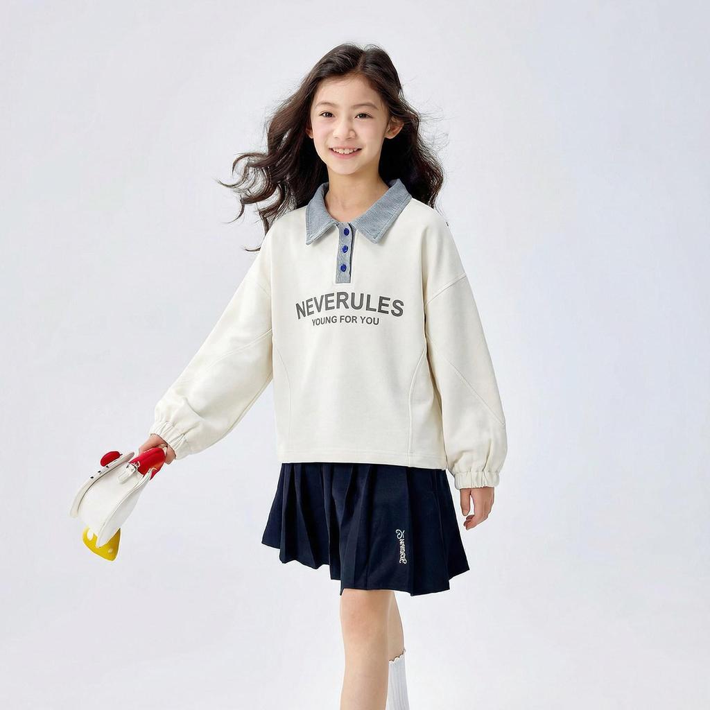 Girls' 2026 Spring/Autumn Sweatshirt & Pants Set - Stylish Two-Piece Outfit for Big Kids