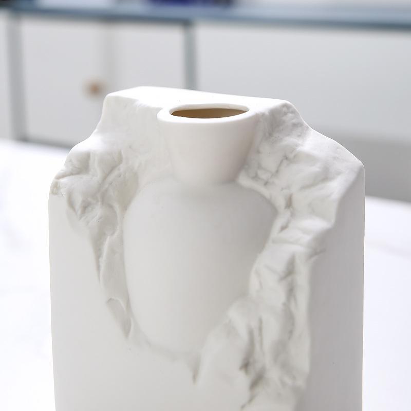 Nordic Minimalist White Ceramic Vase Decoration Living Room Bedroom Dining Table Flower Arrangement Decoration Modern Home Decor
