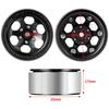 RCMAZO 4-Piece 1.3" Wheel and Tire Set, 1.3-Inch Aluminum Beadlock Wheel Rims with 7027mm Mud Terrain Rubber Tires for 118 124 SCX24 TRX4M RC Cars