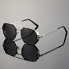 New High Quality Double Metal Chain Sunglasses Women Fashion Cool Design Brand Design Sun Glasses for Street Photography