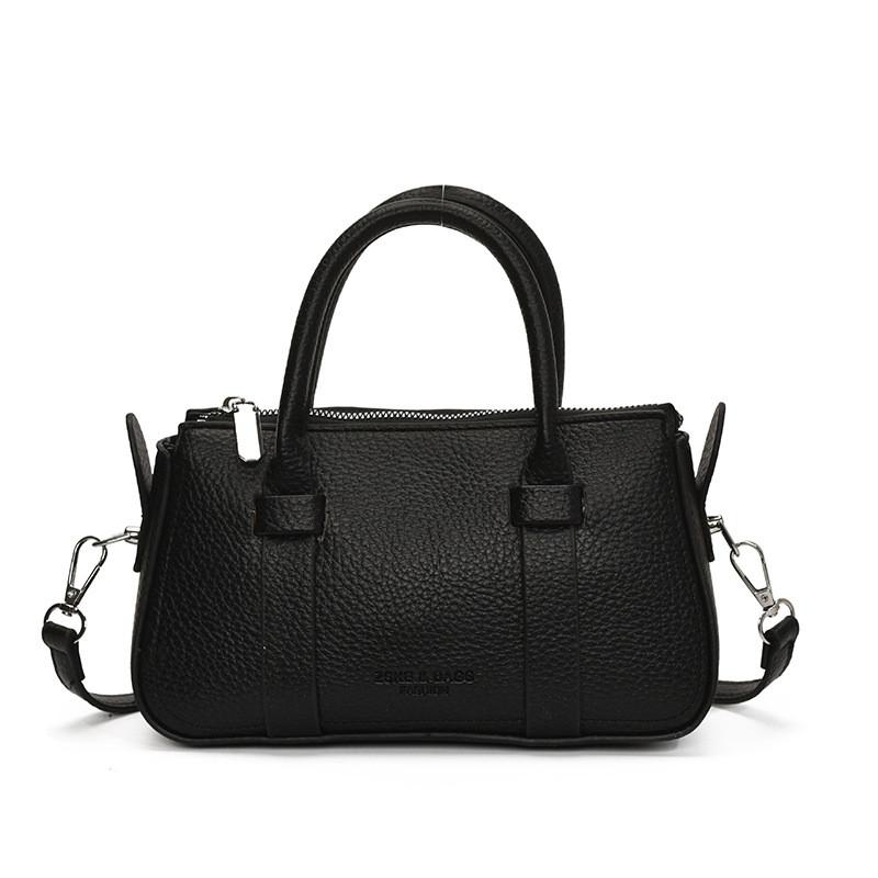 Pu Color Solid Small Crossbody Handbag Women Inner Pouch Zipper Top Bags Travel