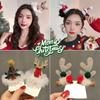 Christmas New Year Hair Clips Cartoon Deer Ear Headbands Hairpin Xmas Decor Gifts Navidad Festival Photo Props Hair Accessories