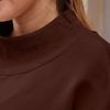 Women's Fashionable Casual Color Round Neck Long Sleeved Pullover Loose Sports Shirt Sweatshirt Top