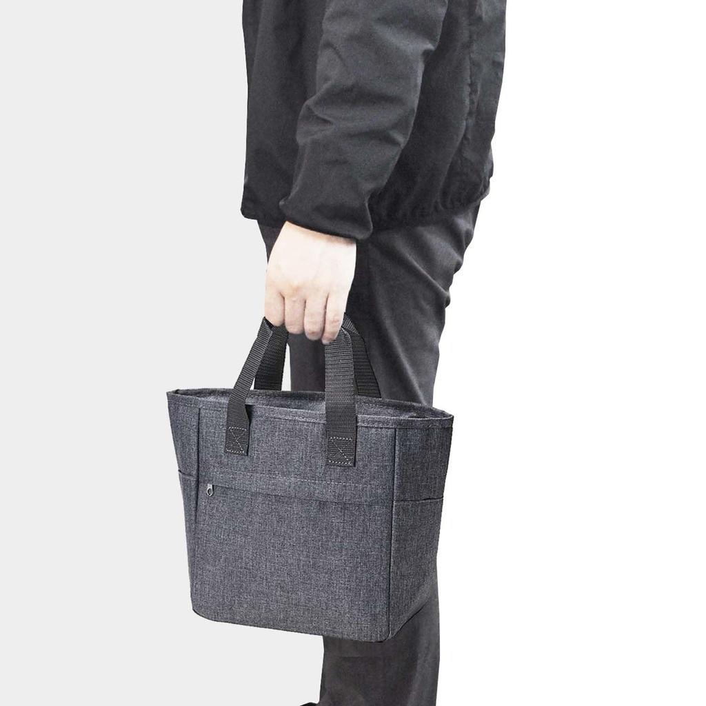 Torne Lunch Lunch W24 X H25 X D Aluminum Zippered Front Bag/Insulated Bag, Deep, Gray, (Depth) 13cm, Interior, Pocket, P-3640