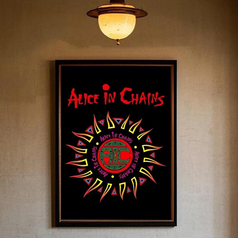 Retro Music Alice In Chains Poster HD art sticky wall waterproof home living room bedroom bar aesthetic decoration