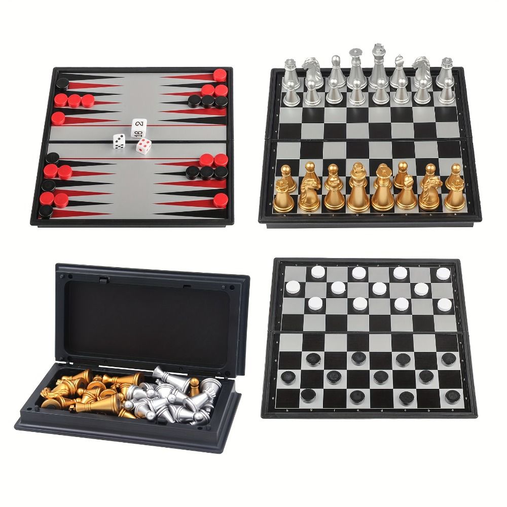 Magnetic Pieces Mini Chess Set Folded Design Folding Chess Portable Chess Adult Players