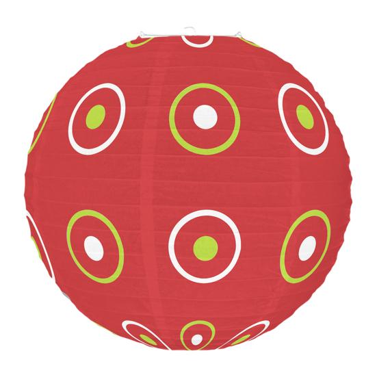 Red And Green Paper Lantern 12 Inches Christmas Hanging Round Lantern for Indoor Outdoor Holiday Ceiling Decor