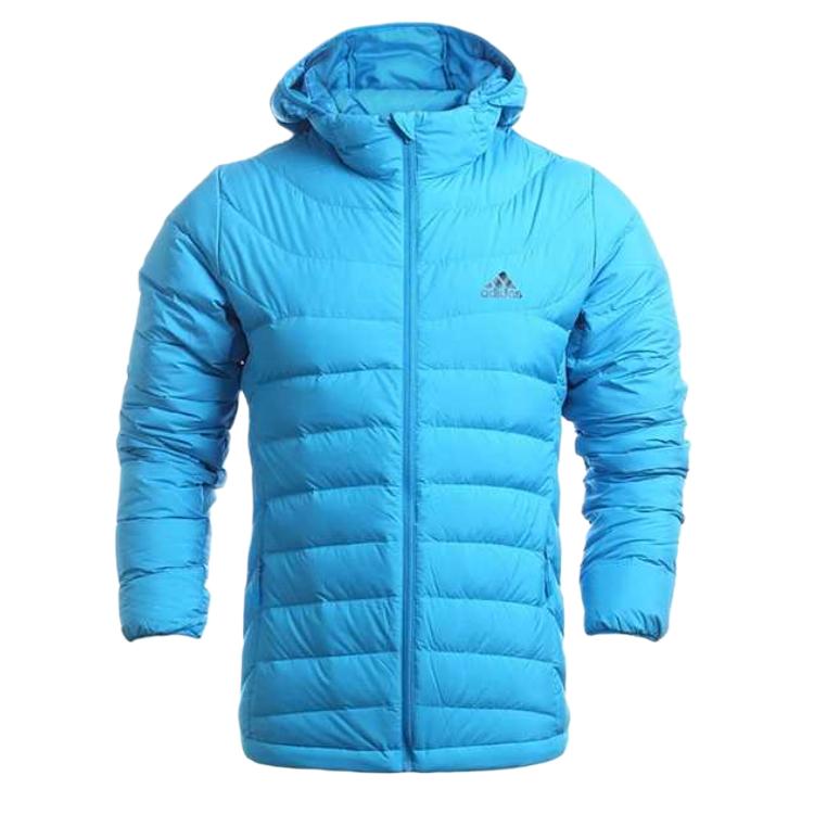 

Adidas Basic DG90 LW Comfortable Warm Sports Casual Hooded Down Jacket Men Jacket Blue AB4640 L