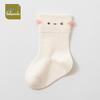 Spring & Summer Thin Combed Cotton Baby Socks, 0-1 Year, Cartoon 3D, Seamless Mid-Calf with Loose Cuff