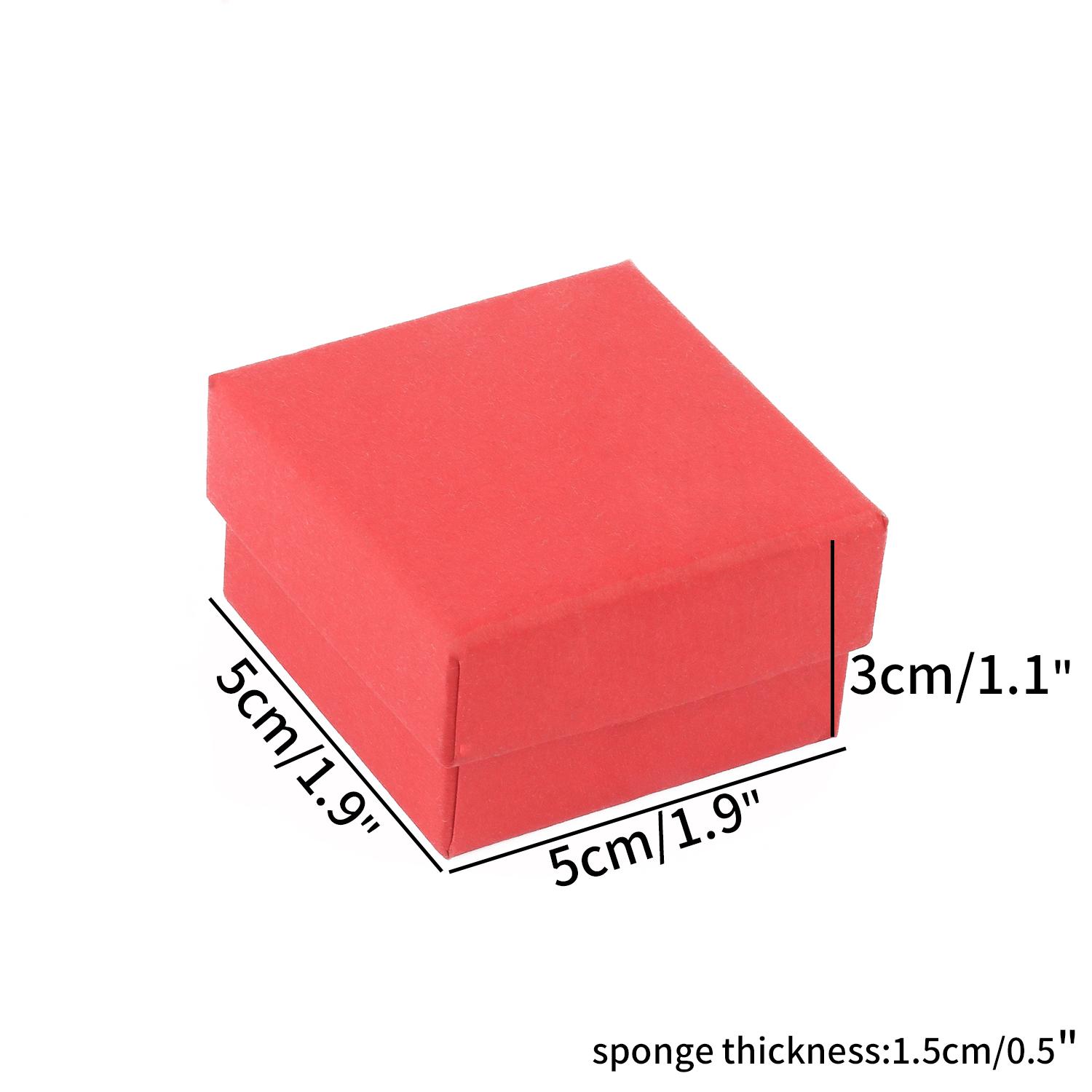 

1шт червоний паперовий квадратний органайзер для ювелірних виробів, коробка, браслет, намисто, кільце, сережки, кулон, крафтові коробки для зберігання, упаковка, подарункові пакети 5cmx5cmx3cm червоний