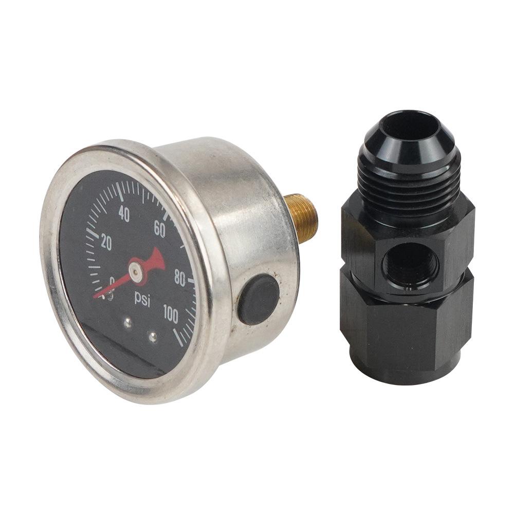 Silver 0-100 Psi Gauge Automotive Fuel Pressure Gauge Automotive Tools 1 8 NPT Gauge Aluminum Connectors Easy Installation