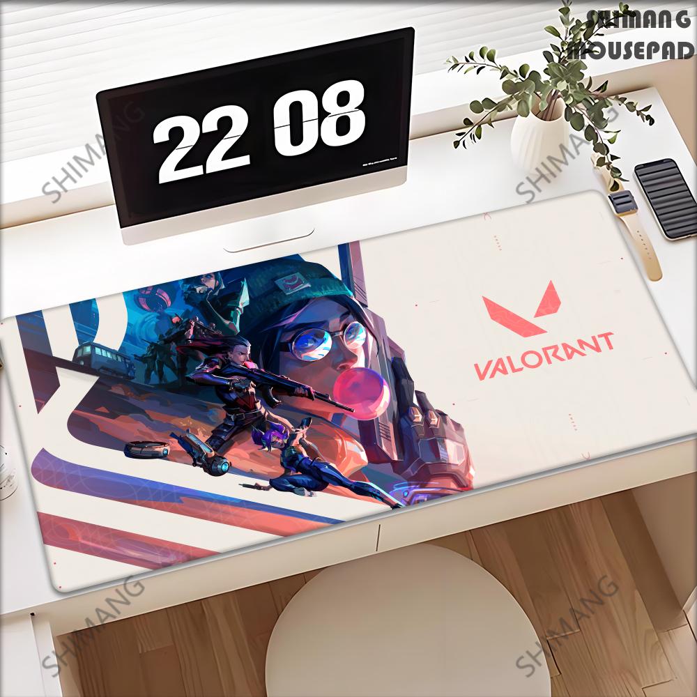Tapete de Rato Neon Valorant Gaming XL Novo Mousepad HD XXL MousePads Borracha Natural Antiderrapante Tapete de Mesa para Mouse de Computador de Escritório