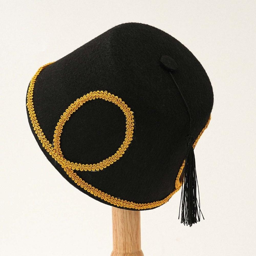 Schwarze Quasten Marokko Kappe Blattgold Dekoration Filz Partyhüte Türkischer Fez Hut Halloween Cosplay