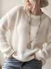 Women's Crew Neck Knitwear, Long Sleeve, Loose Fit