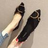 Fashion Diamond Bride Pointed Toe Woman Flats Slip-on Low Heel Elegant Red Cheap Liquidation Sale Quick Delivery Young Shoes for Women
