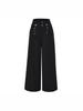 Retro Double-Breasted Wide-Leg Women's Faux Cashmere Pants - Autumn/Winter Loose Fit