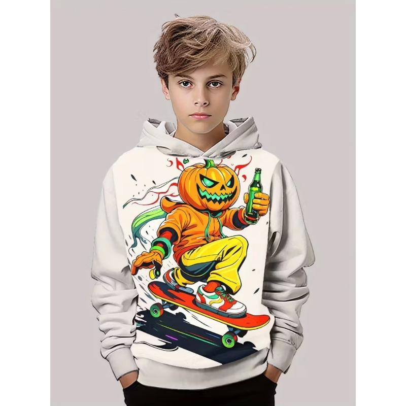 Spring And Autumn Fashion Men's Hoodie Anime Pumpkin Pattern 3D Print Sweatshirt Hoodies Street Casual Boy Sweatshirt Men's Oversized Top Clothing
