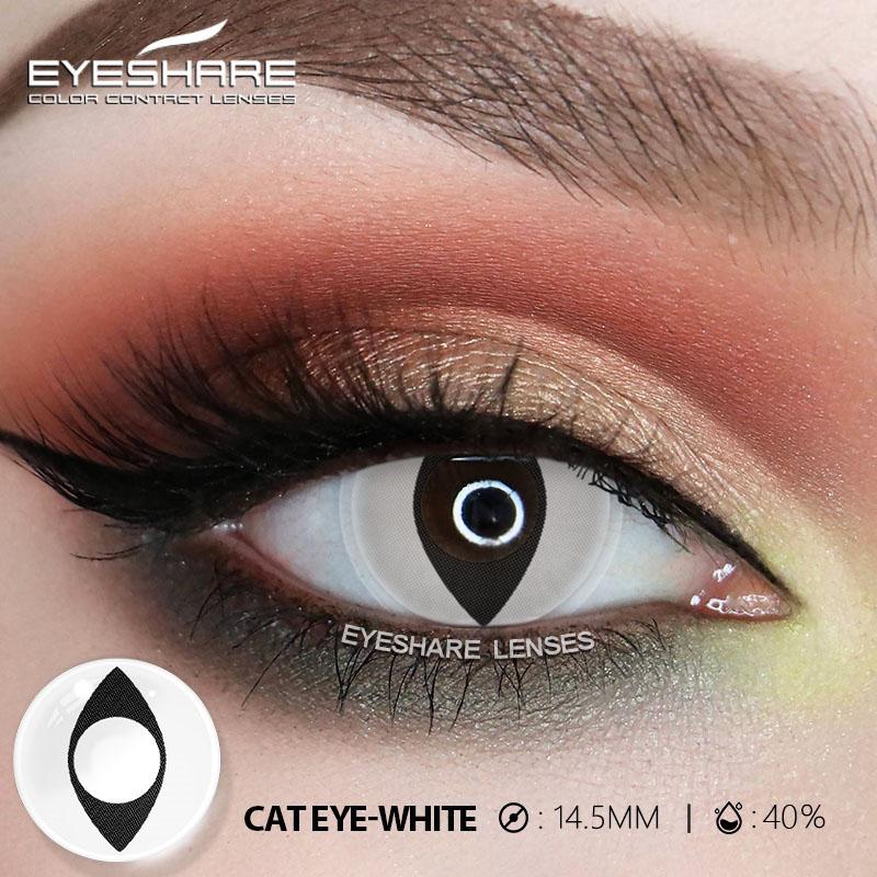 1 Pair White Colored Contacts Cosplay Contact Lenses for Eyes Black Lenses High Quality Soft Lenses Beauty Makeup Yearly