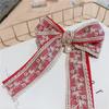 New Vintage Fabric Big Bow Brooch Lace Embroidery Bowkont Necktie Shirt Collar Fashion Jewelry Gifts for Women Accessories