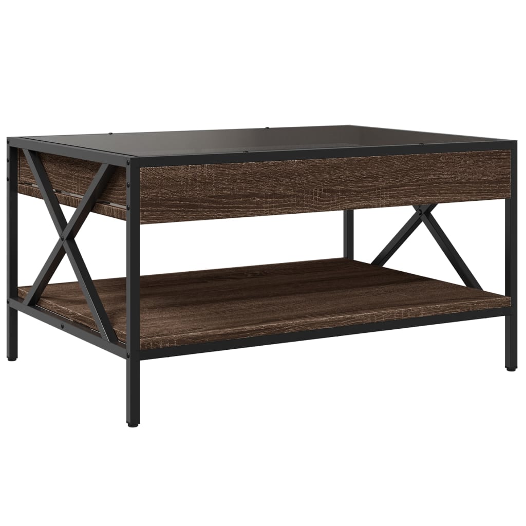 Infinity LED Coffee Table in Brown Oak Effect 70 x 50 x 38 cm