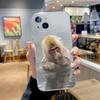 Monkey Sipping Caprisun Meme Phone Case For iPhone 16,15,14,13,12,11 Plus,Pro,Max,XR,XS,X,7,8,SE,Mini Transparent Silicone Soft