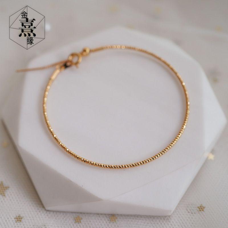

Ультратонкий универсальный браслет-шнурок на запястье, женский шарм, бусины-аксессуары, веревка 1,5 мм, бусины с маленьким отверстием, 3D браслет из твердого золота, парный Superfine bracelet for 15-18cm wrist
