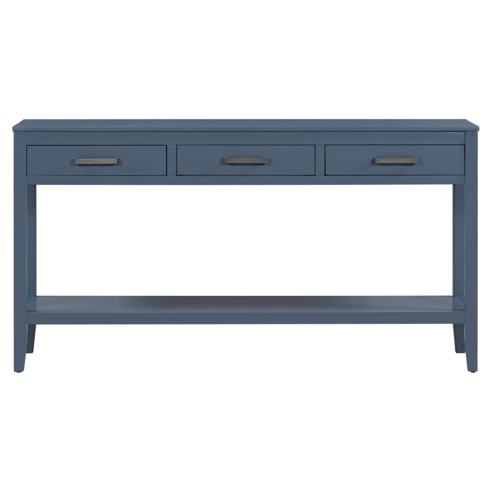 Wood Console Table Narrow Console Sofa Table With 3 Drawers And 1 Bottom Storage Shelf Accent Table For Hallway Behind The Couch