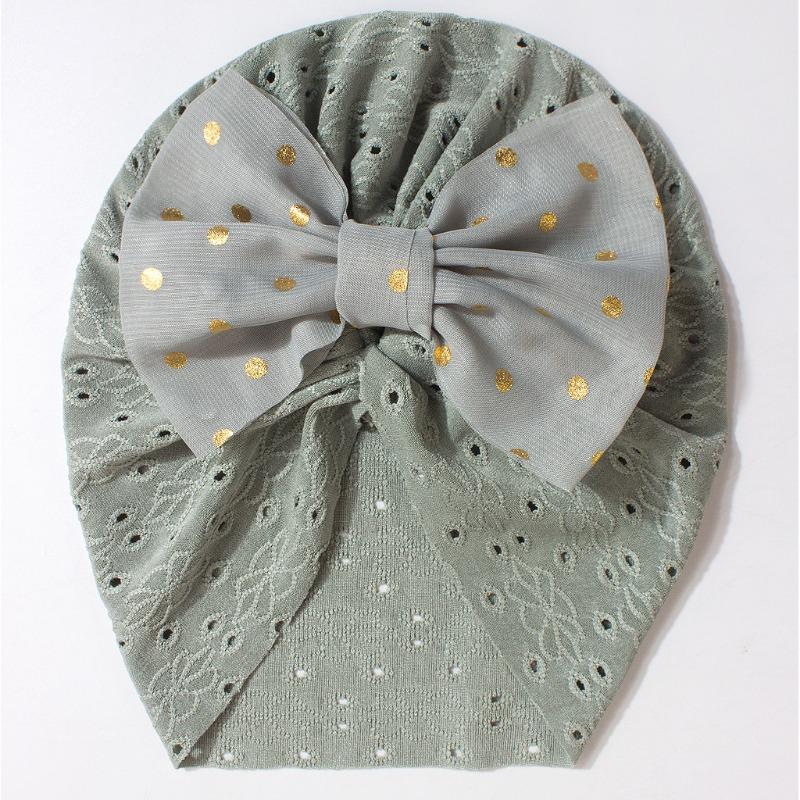 New children's hats, solid color bow baby pullover hats, summer breathable baby caps