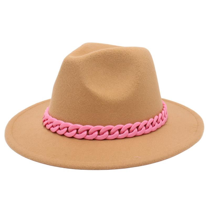 New Pink Acrylic Top Hat, Big Brim Jazz Hat, British Felt Hat, 26-Color Hat.