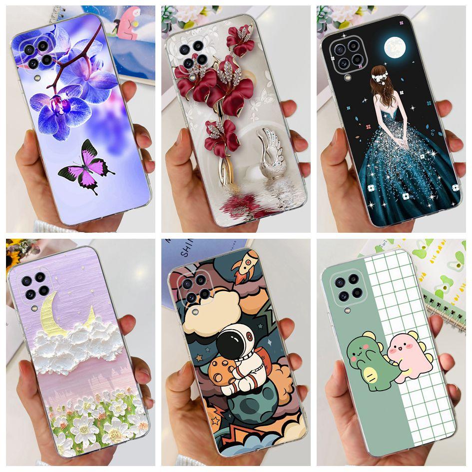 For Samsung M32 Case Galaxy M32 SM-M325F Cover Cute Fashion Flower Cartoon Soft Cases For Samsung M22 F22 M52 5G SM-M526B Bumper