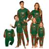 Christmas-print long-sleeve and long-pant matching family loungewear set