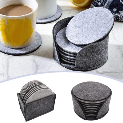 10pcs Round Felt Coaster Dining Table Protector Pad Heat Resistant Cup Mat Coffee Tea Hot Drink Mug Placemat Kitchen Accessories