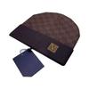 2026 New Warm Knitted Punk Style Plaid Beanie Hat with Pattern Design Stylish Cuffed Skull Cap for Unisex Cold Weather