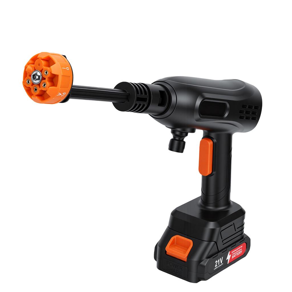 Portable Pressure Washer Cordless 200W Power Car Cleaner 600kpa with 3 Nozzles, 2 Batteries, IPX5 for Vehicle Floor