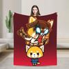 Aggretsuko Blanket  Soft Warm Funny Plush Throw Blanket For Girls Boys Living Room Flannel Bedspread Bed Cover