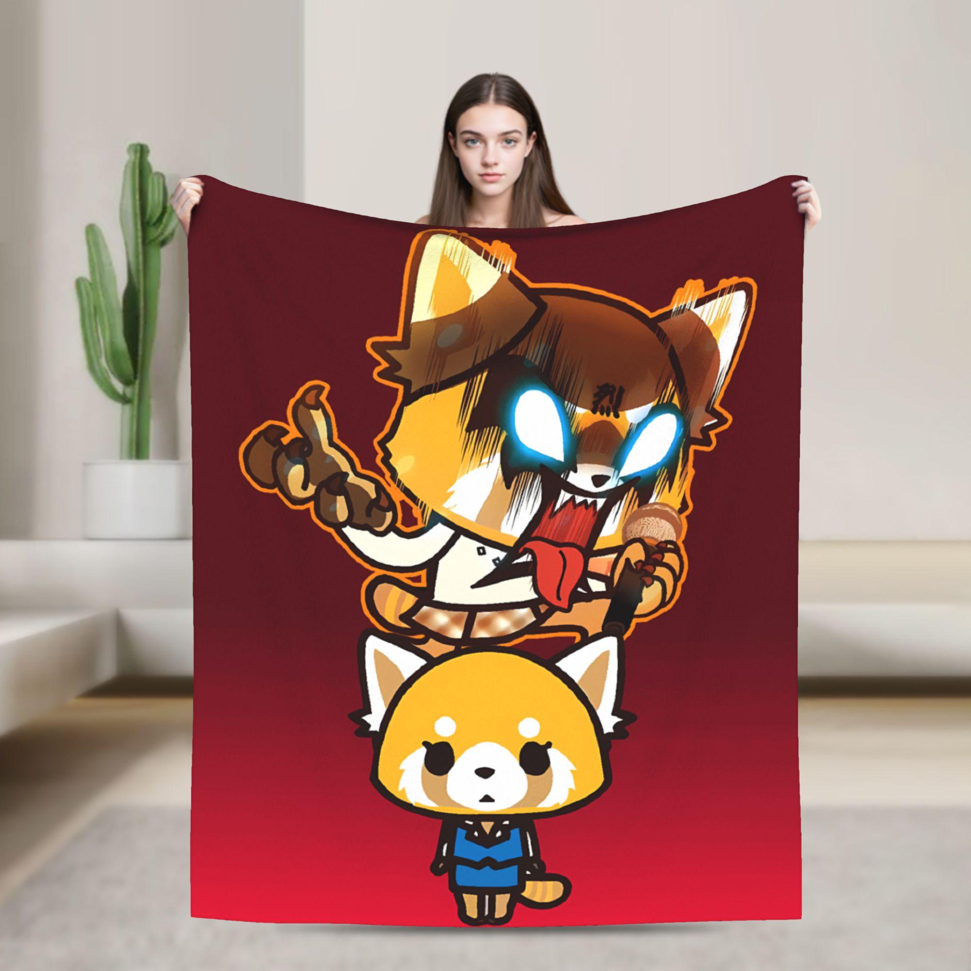 Aggretsuko Blanket Soft Warm Funny Plush Throw Blanket For Girls Boys Living Room Flannel Bedspread Bed Cover 75x90cm